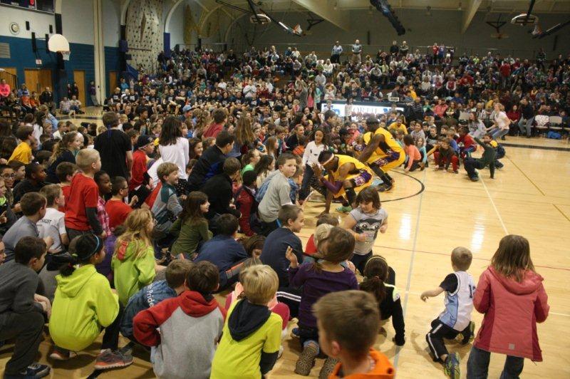 The Harlem Wizards entertain the crowd at last years first NPSD vs Harlem Wizards game at NPHS. 