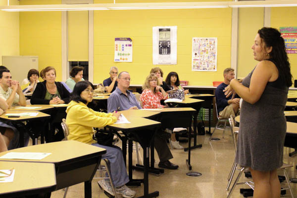 Parents pack the halls for back to school night