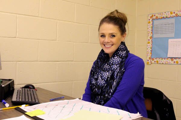 Getting comfortable at NPHS - Miss Lindsey Edwards joined the NPHS staff this September. 