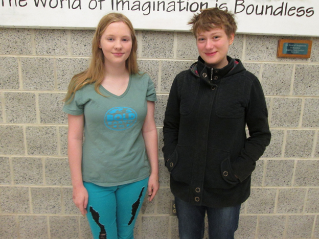 NPHS student Shannon Guerin (Left) and German exchange student Ida Berger (right) 