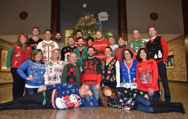 Sweater Weather - NPHS staff members participate in ugly sweater day