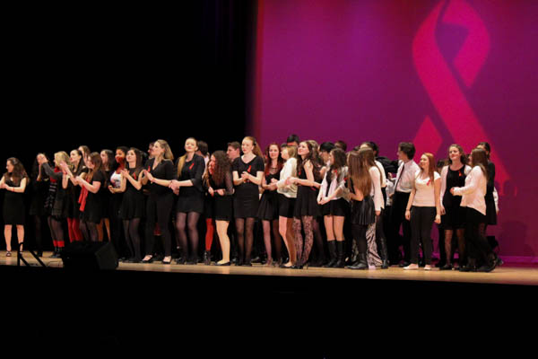 BC/EFA performers sing Seasons of Love Friday night at the annual Knight of the Arts gala.