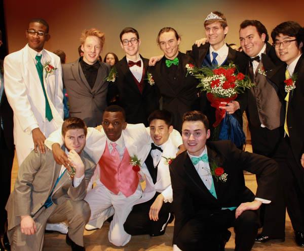 DRESSED TO IMPRESS: The 2015 Mr. North Penn contestants pause for a group photo in their formal wear.