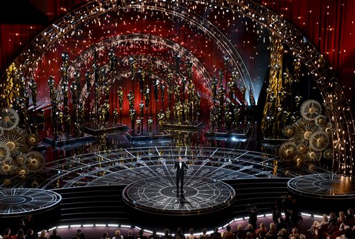 Host Neil Patrick Harris speaks at the Oscars on Sunday, Feb. 22, 2015, at the Dolby Theatre in Los Angeles. (Photo by John Shearer/Invision/AP)