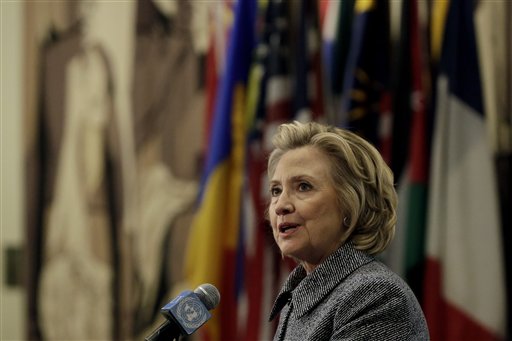 Hillary Rodham Clinton answers questions at a news conference at the United Nations, Tuesday, March 10, 2015.   Clinton conceded that she should have used a government email to conduct business as secretary of state, saying her decision was simply a matter of convenience.  (AP Photo/Richard Drew)