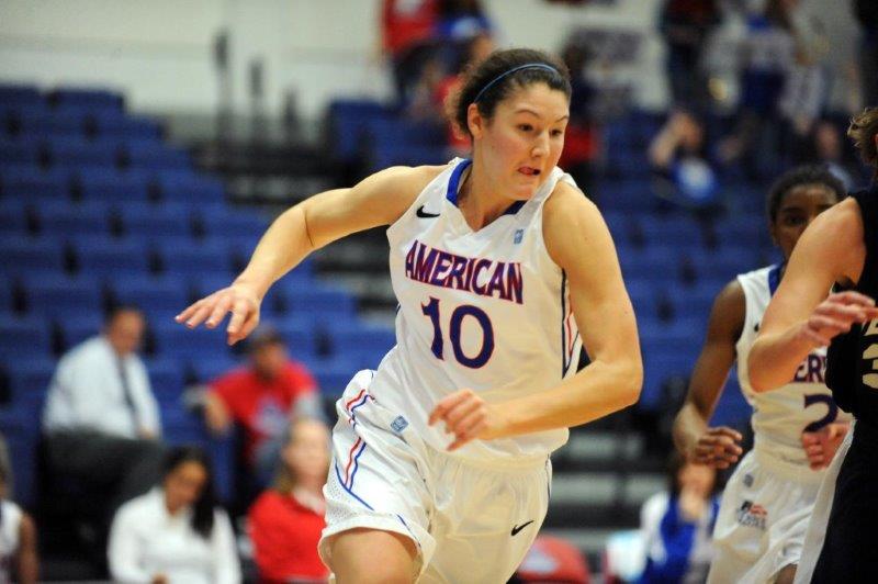 LAUREN CRISLER, a 2013 NP grad, will suit up for American University today. She is the first Lady Knight grad to appear in an NCAA tournament.