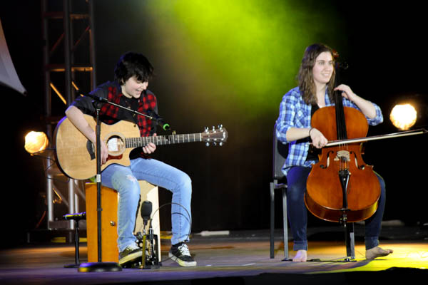 WINNERS - Sarah Rubenstein and Alyssa Almeida perform at the North Penn High School Talent Show on Friday, March 20th, 2015. 