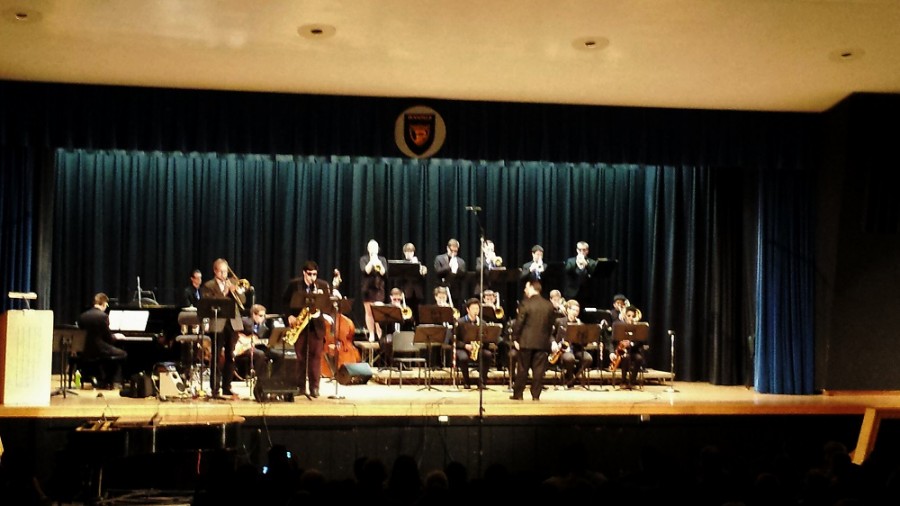 Guest Soloist John Swana performs with the North Penn High School Navy Jazz Band on the annual Knight of Jazz.