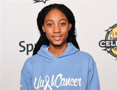 In this Feb. 13, 2015 file photo, Mone Davis attends the 2015 Sprint NBA All-Star Celebrity Game at Madison Square Garden in New York. The Disney Channel says development is under way on the biographical film, titled Throw Like Mo. It will tell the story of this 13-year-old sensation who last summer made history as the first girl to pitch a shutout in the Little League World Series.  (Photo by Scott Roth/Invision/AP, File)