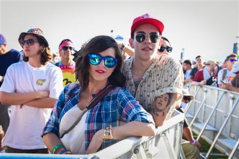 Concertgoers poses for a photo at the 2015 Coachella Music and Arts Festival on Saturday, April 11, 2015, in Indio, Calif. (Photo by Scott Roth/Invision/AP)