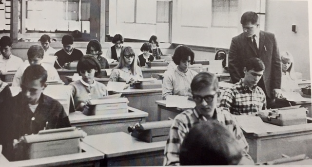 In 1966, the typewriter was the latest technology for students to use to type an assignment. 