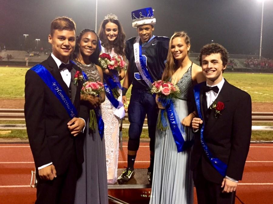 Chris Jeffries and Jamie Devine were crowned the 2015 Homecoming King and Queen. Here they are shown posing with the first and second runners up.