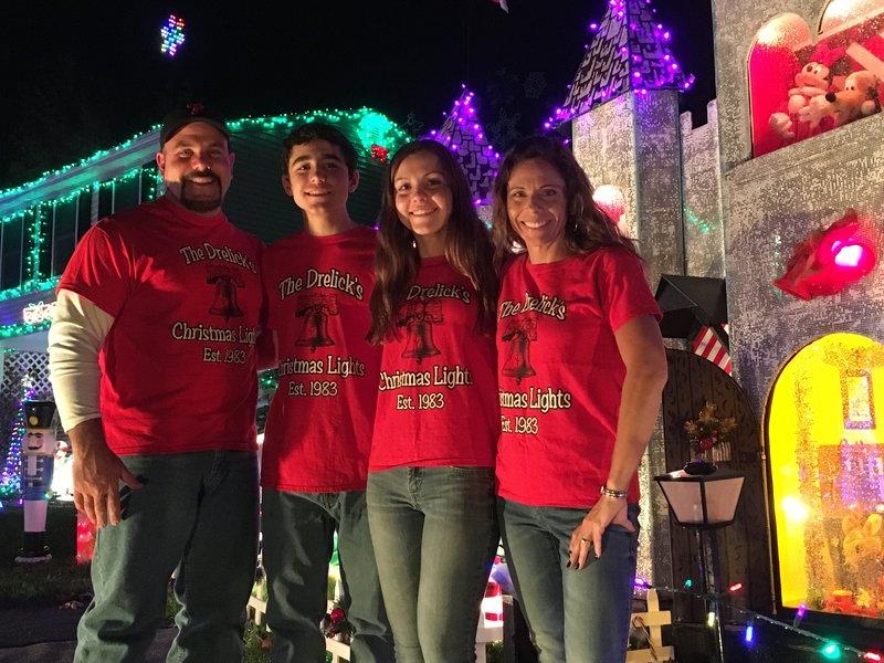 Let there be light! The Drelick family (L-R: Joe, Jake, Jordynn, and Tracey) of Towamencin Twp will have their Christmas lights displayed to the world when their home is featured next month on ABC.