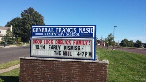 Nearby General Nash Elementary School wished the Drelick's good luck the day ABC came to record their segment for The Great Christmas Light Fight