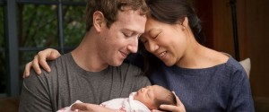 Facebook CEO, Mark Zuckerburg, with his wife and newborn daughter. 