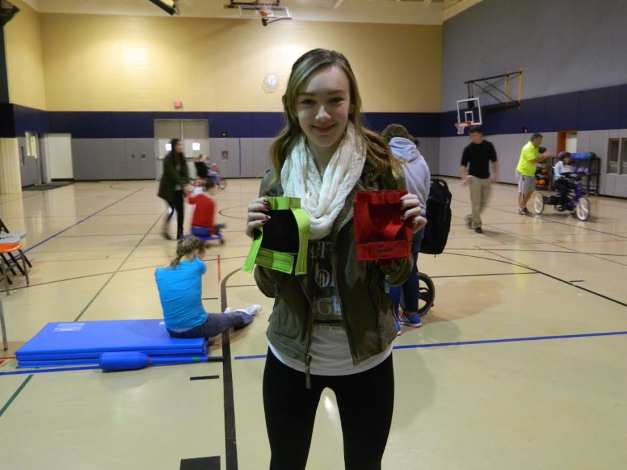 North Penn senior Nicole Owens worked for two weeks to recreate X-Strap hand grips (right) and make her own version (left).