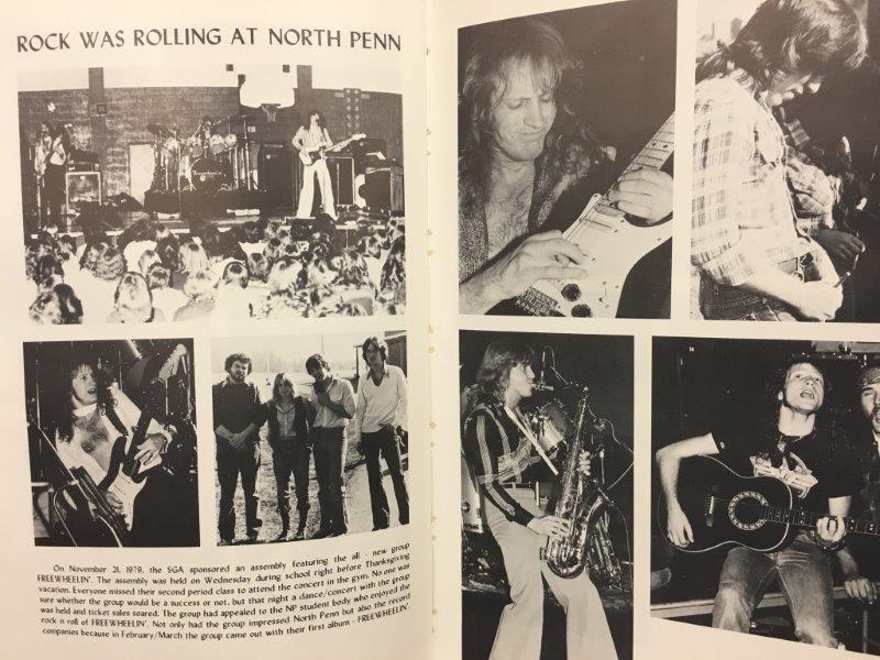 Freewheelin performs in the NPHS gymnasium in November 1979