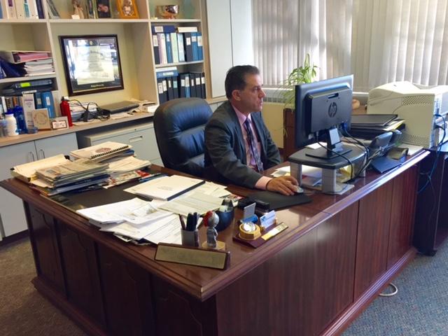 NPSD Superintendent Dr. Curt Dietrich sits in his office at the Educational Services Center (ESC) trying to manage his seemingly never ending email inbox.