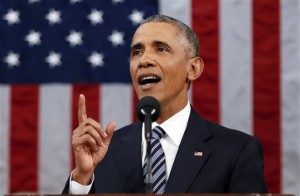 President Barack Obama delivers his State of the Union address before a joint session of Congress on Capitol Hill in Washington, Tuesday, Jan. 12, 2016. 