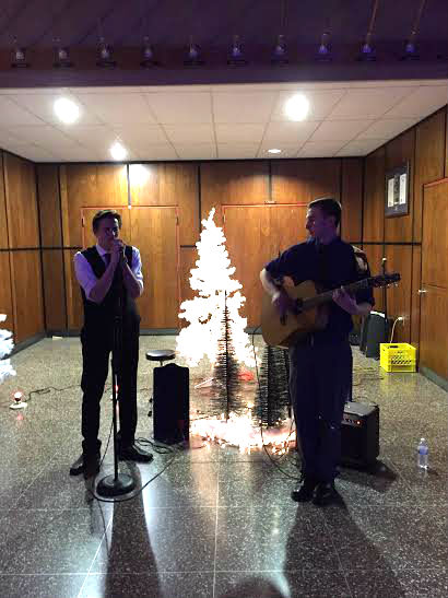 Mikey Oscar (L) and bandmate Steven Schenk perform at NPHSs Winter Ball on December 19th, 2015