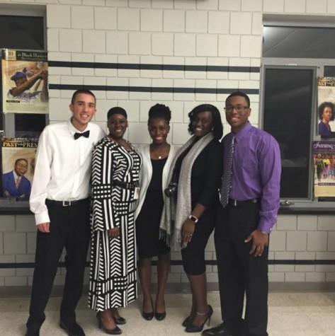 AAAC executive board members (L to R) Jonathan Kline, Mrs. Shaleen Manning, Charnel Thompson, Ms. Marjorie Diegue, and Isaiah Lewis-Harris) pose for a picture following Thursday's events. 