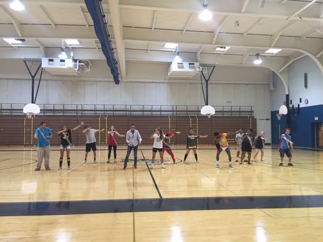 Members of the 2016 Homecoming Court practice their dance routine in preparation for Friday, September 23.