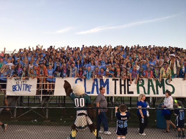 Rowdy for a Rout: North Penn fans get fired up by Philadelphia Eagles mascot Swoop, prior to Friday nights victory over Pennridge.
