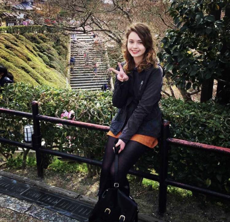 Jackie+Bumgarner%2C+senior+at+NPHS+and+former+exchange+student%2C+poses+for+a+photo+when+she+spent+the+day+in+Kyoto%2C+Japan.%0A