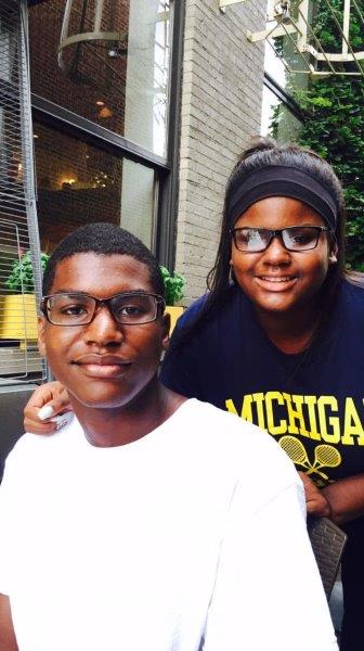 Courtney Rowland pauses for a picture with her brother Jason. Courtney is a senior at NPHS, and Jason is a 2015 grad now attending University of Michigan on a scholarship.  