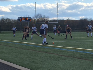 Jenna Whitman taking control of the ball.