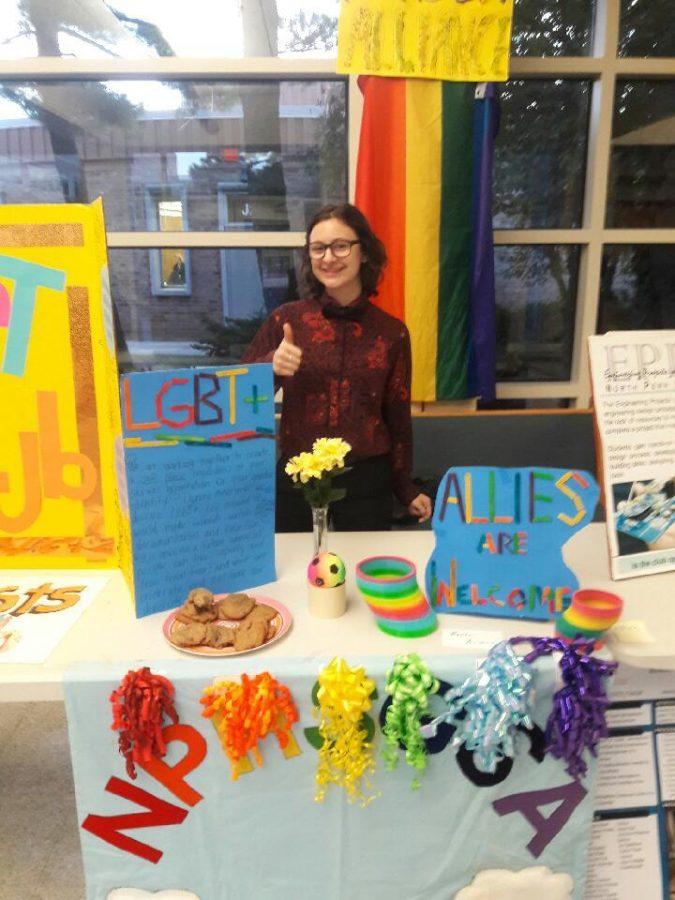 President Melissa Braccia spreading awareness of the Rainbow Alliance Club.