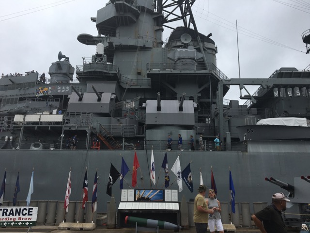 Pictured above is the USS Missouri; the ship in which Brown and other NP band members played in front of.