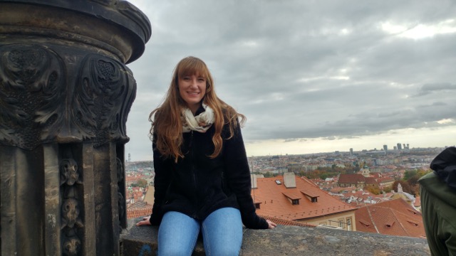 Kate Knab, a graduate from the Class of 2016, is currently enrolled at Arcadia University, but she is spending her first semester in London, England. In this photo, Knab poses at a castle in Prauge.