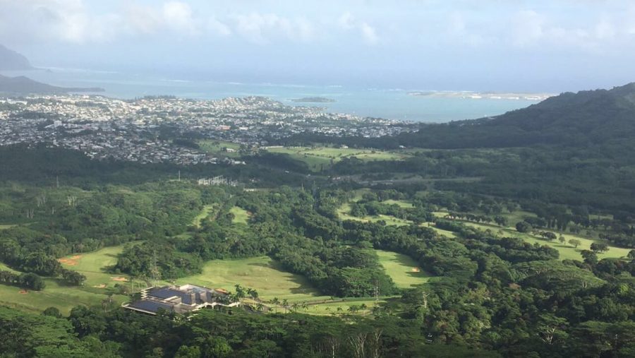 Brown captured the view from the Nuuanu Pali lookout, which overlooks parts of the island. 