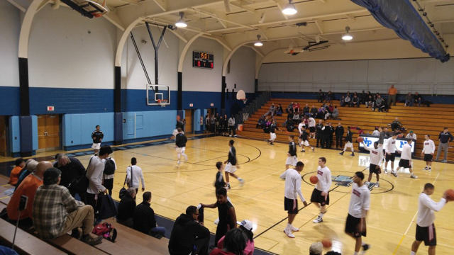 The Knights and Hatboro-Horsham warm up before a game last season.