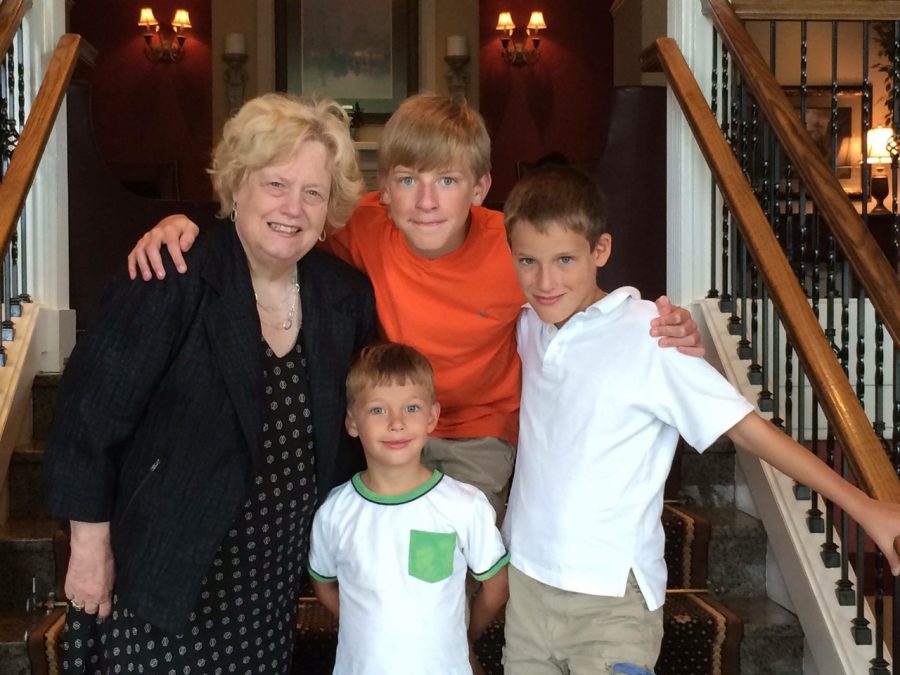 Carolyn Murphy poses for a picture with her grandsons. Murphy, a long respected teacher and school board member in the NPSD, passed away on Saturday.