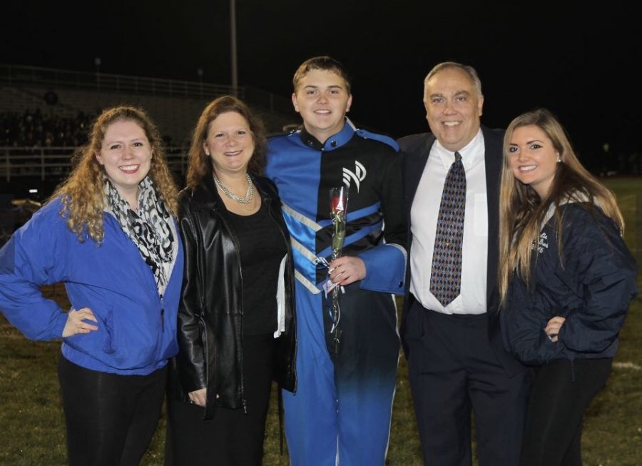 Left to right: Sierra Schempp, Joy Schempp, Sheridan, Fred Schempp, Kylie Schempp. Sheridan Schemp is pictured with his family at Community Knight senior recognition. 
