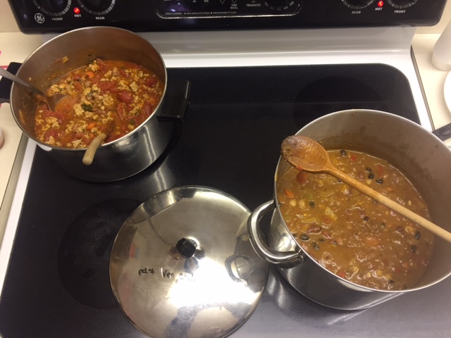 NPHS FCS classes held a chili cook-off last Friday. Pictured are two of the contest entries in classes taught by Mrs. Joelle Townsend and Mrs. Diane Galaton at North Penn High School. 
