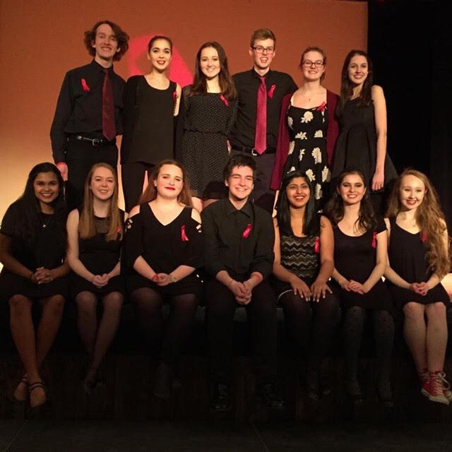 Officers and Cabinet members of the Thespian Troupe pose after their performance