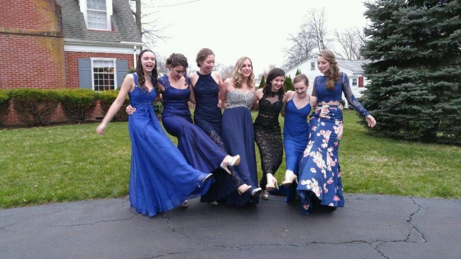 Staff writer Veronica Laguna, third from right, poses with her friends for a photo before junior prom.