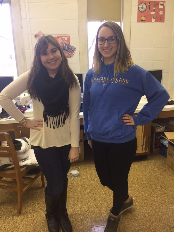 Career Study students Lily Yoder and Bri Phelps pose for the camera