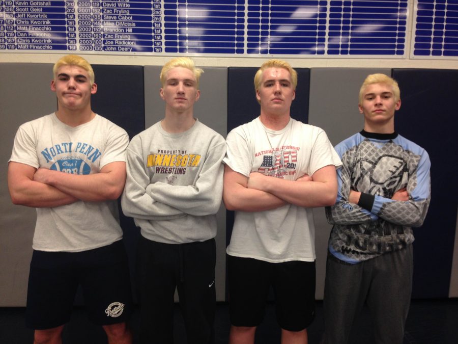 Ryan Cody, Colin Shannon, Owen Verespy, and Will Laughlin pose for a picture before practice