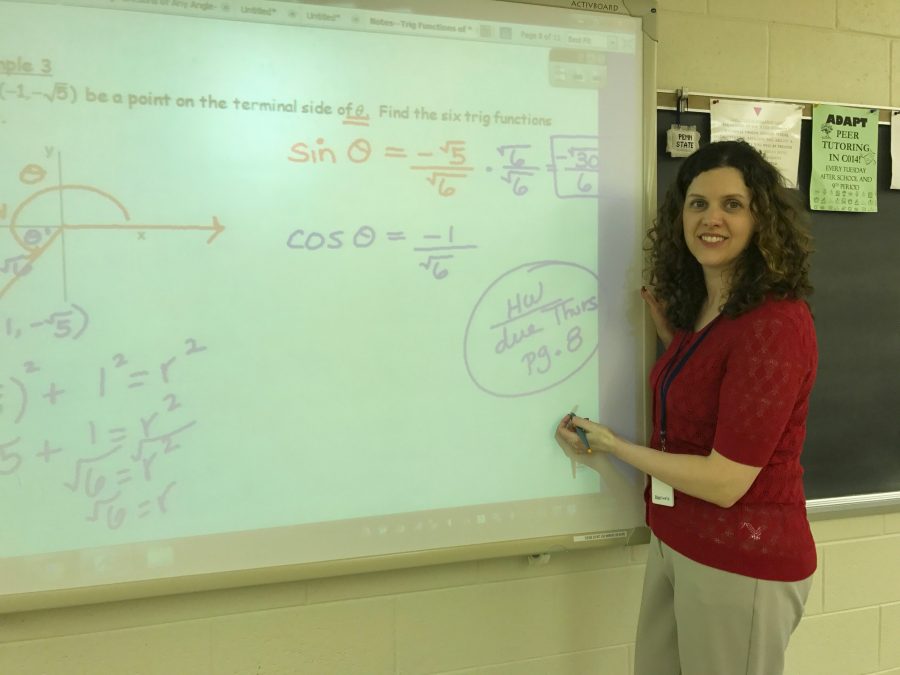 Mrs. Jenna Schweizer teaching a math lesson.