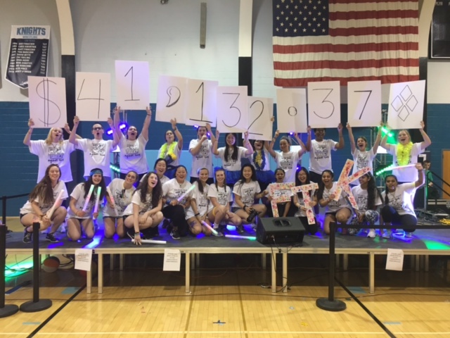 At+the+close+of+the+second+annual+Mini-THON+at+NPHS%2C+students+revealed+the+grand+total+of+donations+raised.