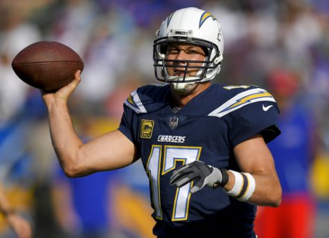 Los Angeles Chargers quarterback Philip Rivers passes against the Buffalo Bills during the first half of an NFL football game Sunday, Nov. 19, 2017, in Carson, Calif. (AP Photo/Mark J. Terrill)