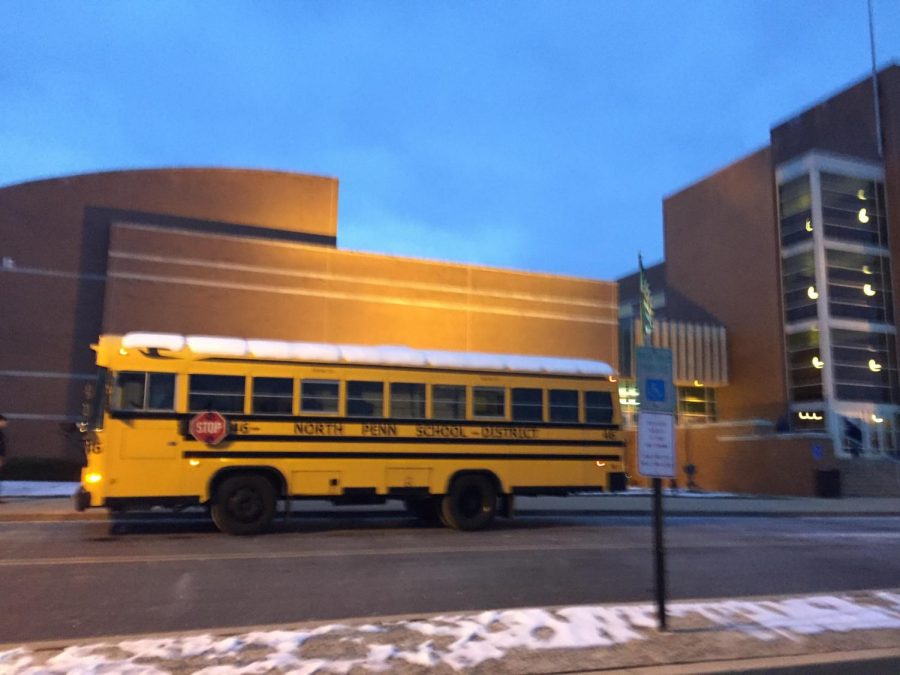 FILE PHOTO: December Mornings - A NPSD bus enters NPHS on a snow covered December 11, 2017.