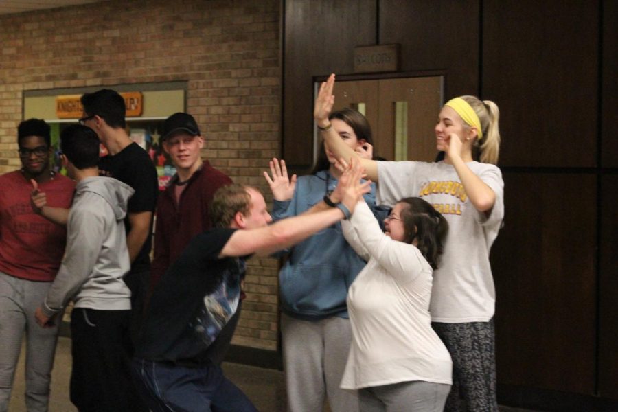 Noah Zeigler, Mia Melchior, Shannon Dwyer , Jackie Galang, Julie Mumford, and Erin Chi celebrate their win.