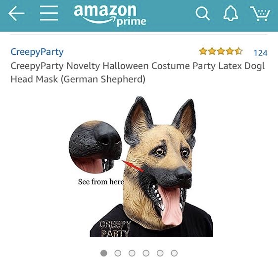 AMAZON- This dog mask is one of the popular masks being bought by Eagles fans from Amazon.