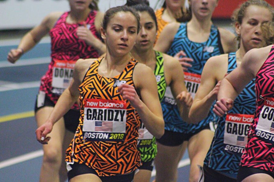 NEW BALANCE GRAND PRIX- North Penn senior Ariana Gardizy stays with the pack during the Girls Junior Mile.