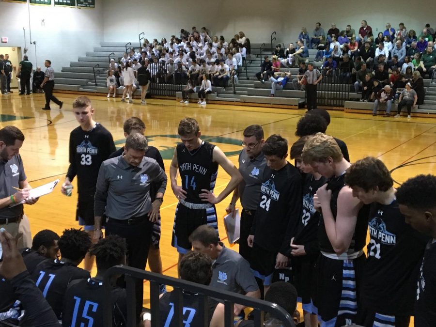 BASKETBALL- The North Penn Knights took a tough playoff loss in a close game with the Pennridge Rams.